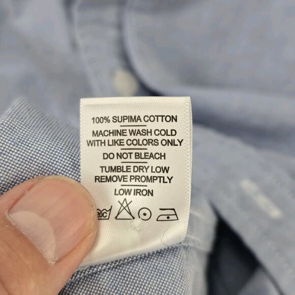 American Giant Supima Oxford Shirt Mens Medium Button Down Chambray Long Sleeve - Picture 6 of 10